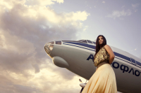 Небо, самолет, девушка