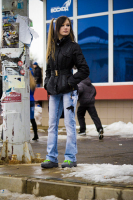 Зима, девушка, бабочки