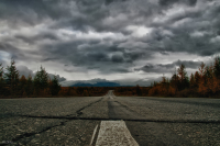 A road to the misty hills..